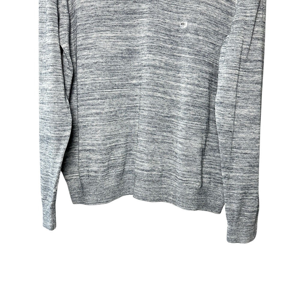 Express V-Neck Sweater Men's XXL Gray Marled Knit Minimal Preppy Workwear Modern - Picture 11 of 12